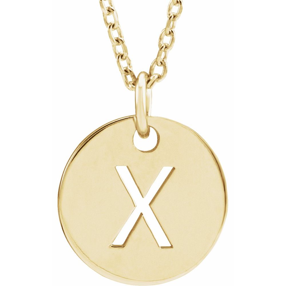 Yellow gold Initial 16-18" Necklace