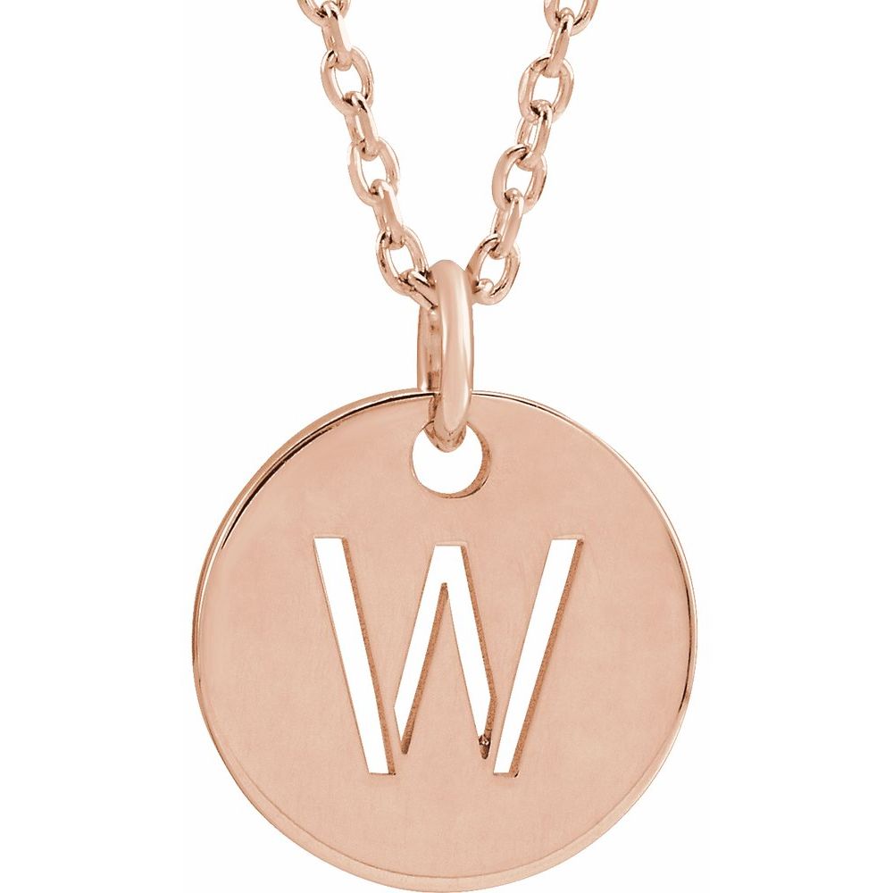 14K Rose Gold Initial 16-18" Necklace