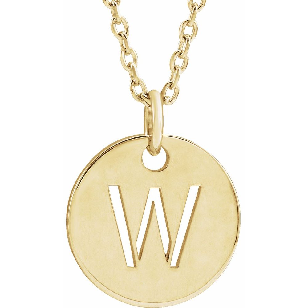 Yellow gold Initial 16-18" Necklace