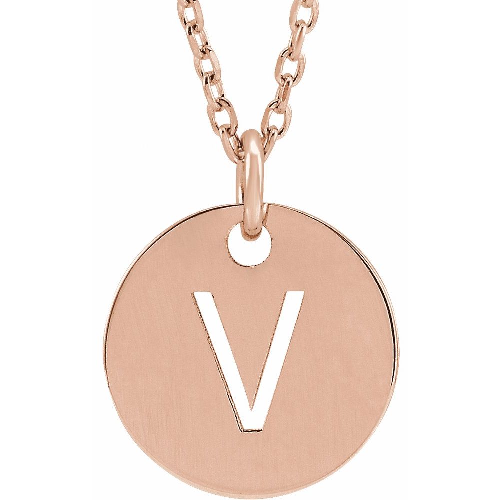 14K Rose Gold Initial 16-18" Necklace