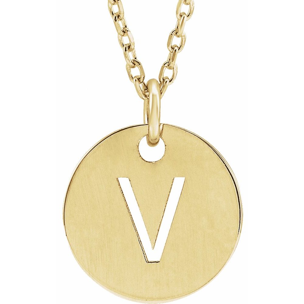 Yellow gold Initial 16-18" Necklace