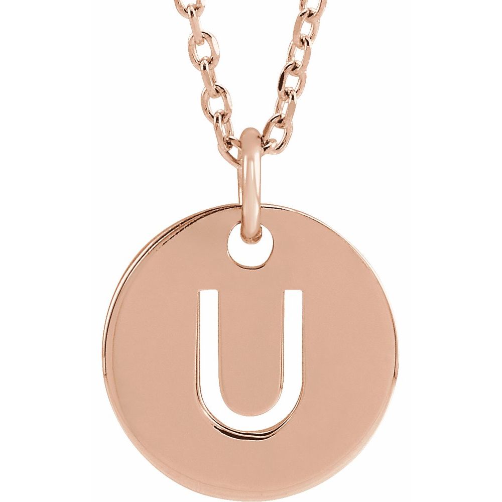 14K Rose Gold Initial 16-18" Necklace