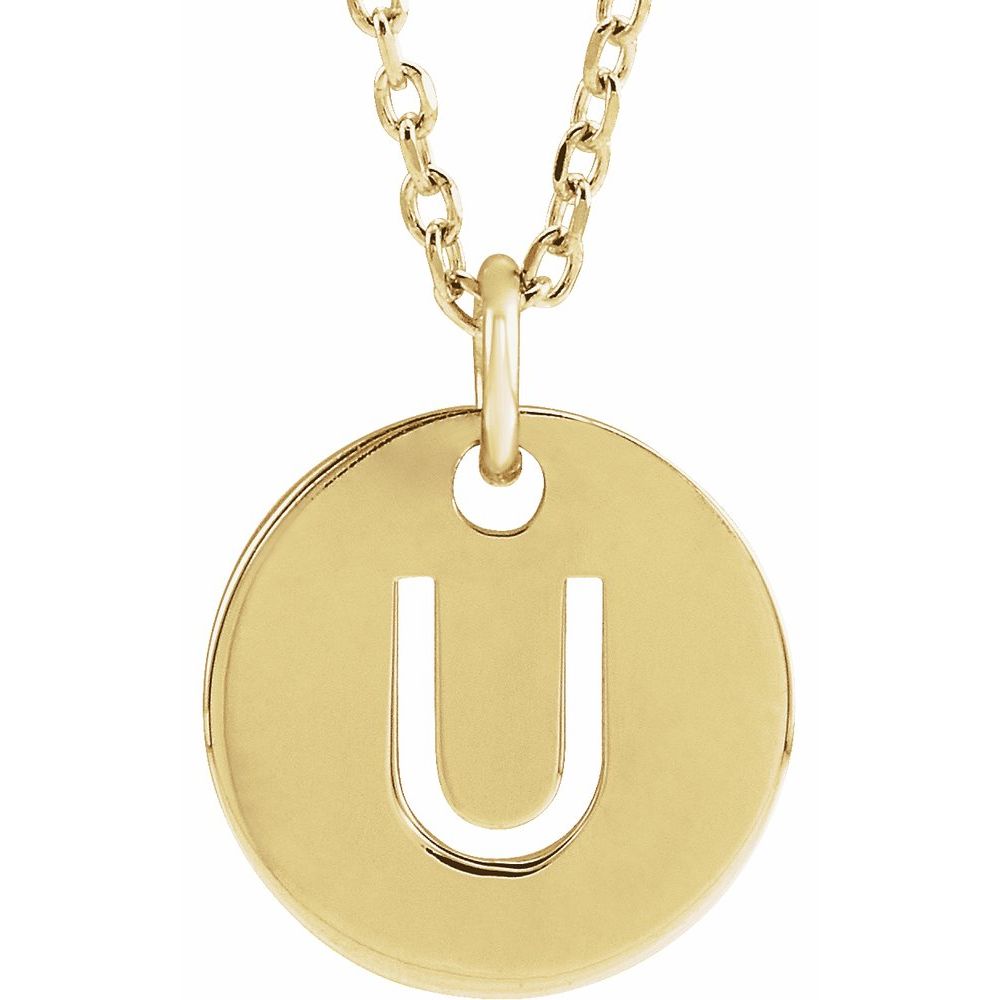 Yellow gold Initial 16-18" Necklace