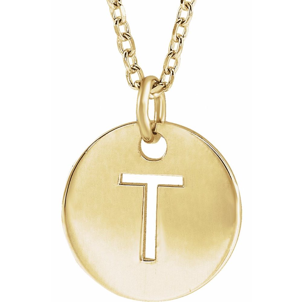 Yellow gold Initial 16-18" Necklace