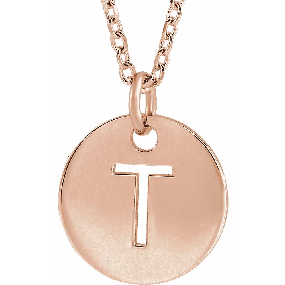 14K Rose Gold Initial 16-18" Necklace