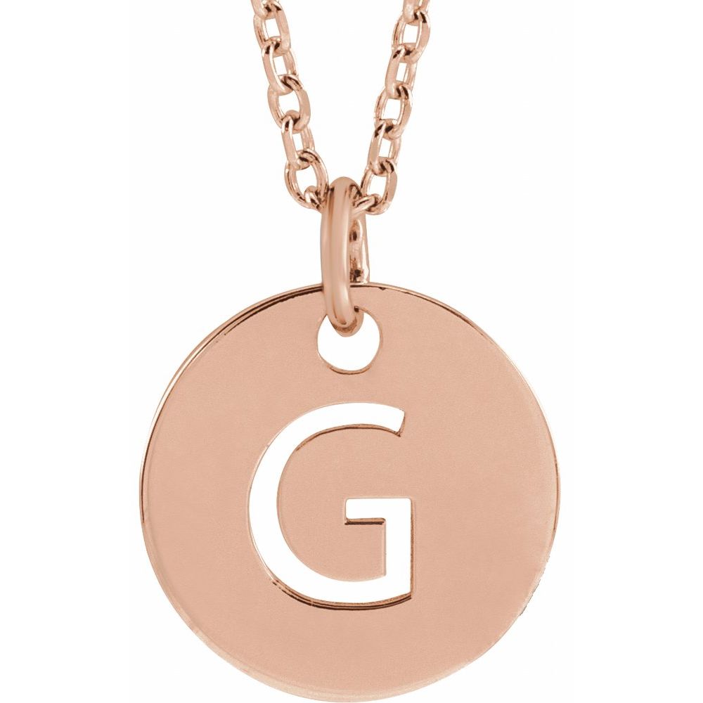 18K Rose Gold-Plated Sterling Silver Initial 16-18" Necklace