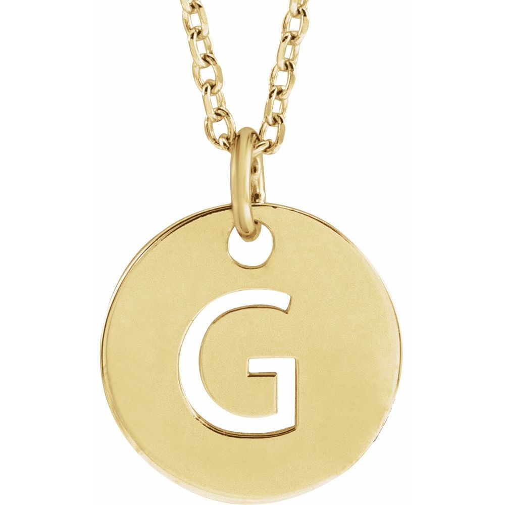 18K Yellow Gold-Plated Sterling Silver Initial 16-18" Necklace