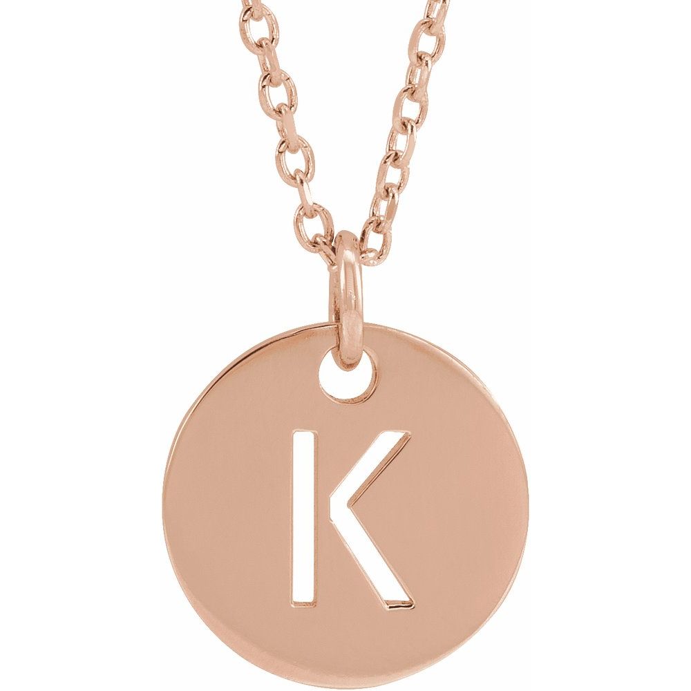 14K Rose Gold Initial 16-18" Necklace