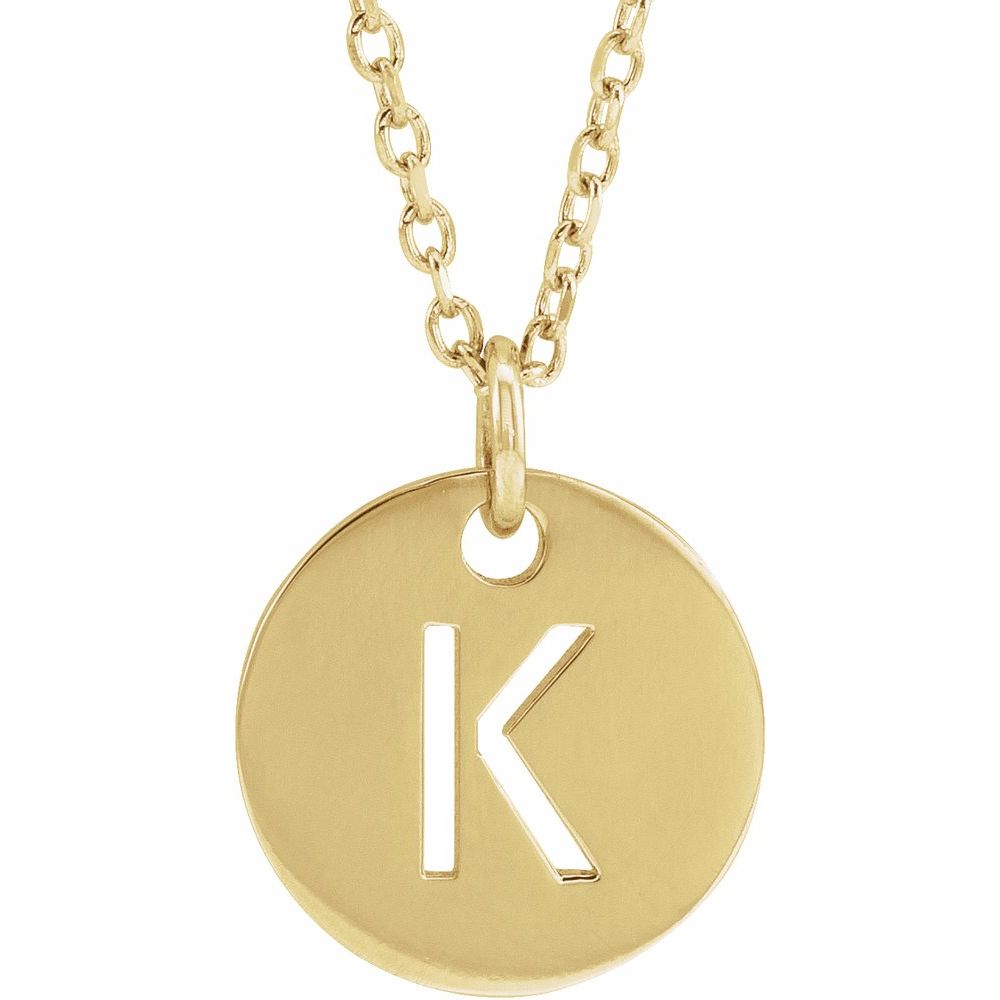 Yellow gold Initial 16-18" Necklace