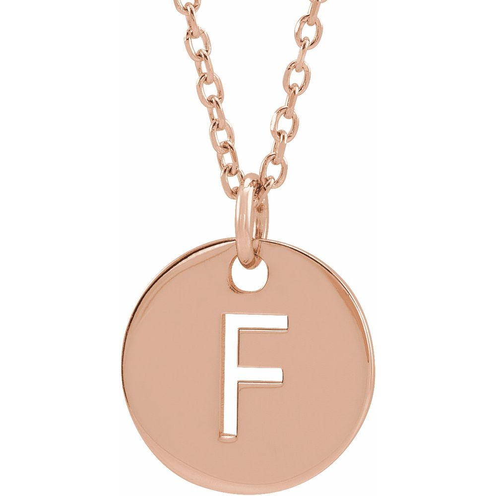 14K Rose Gold Initial 16-18" Necklace