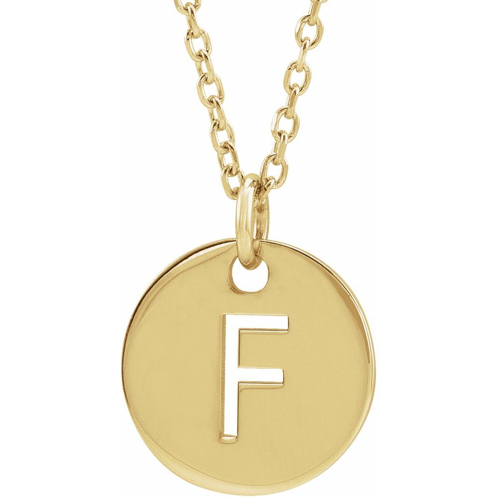 Yellow gold Initial 16-18" Necklace