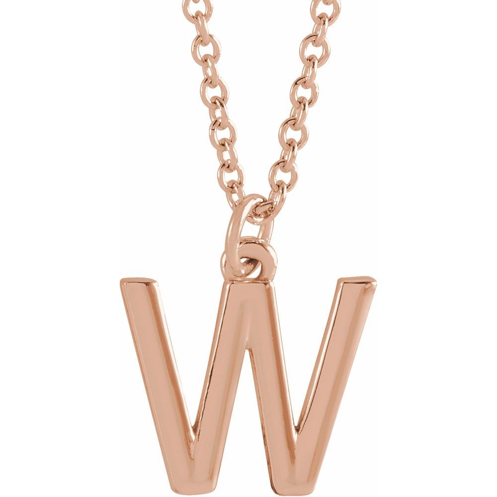 14K Rose Gold Initial 16" Necklace