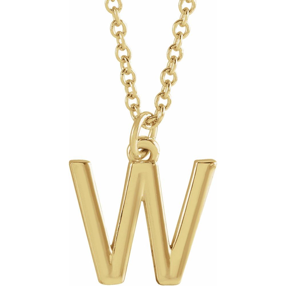 Yellow gold Initial 18" Necklace