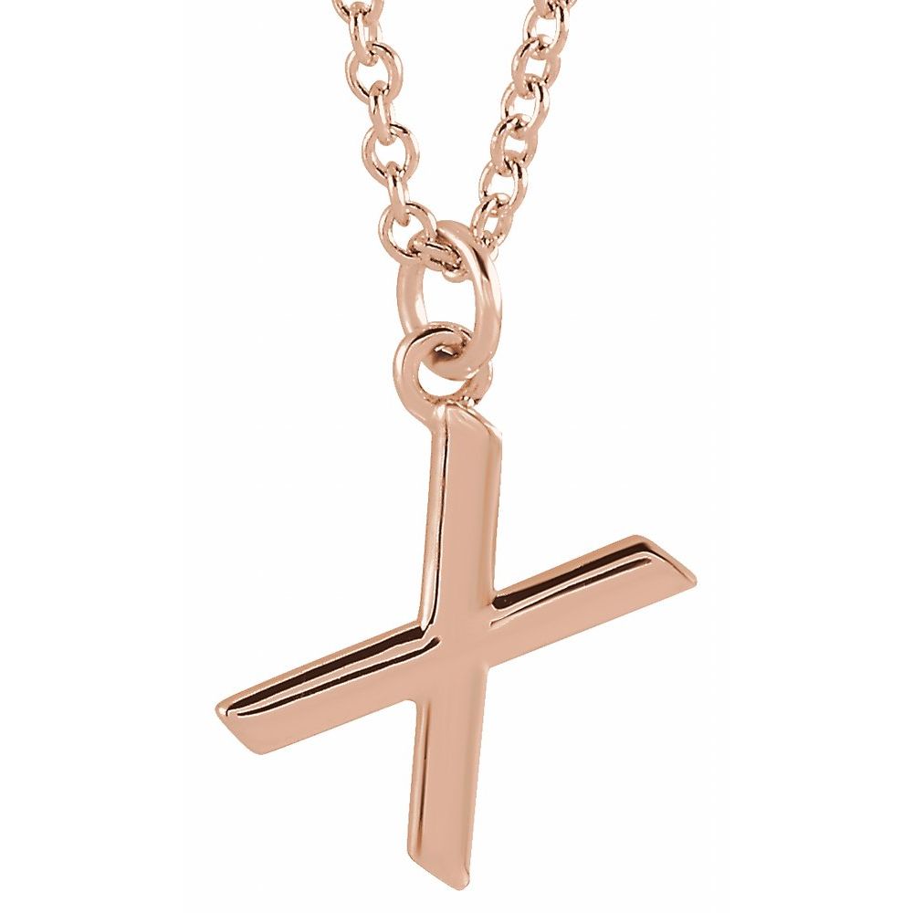 14K Rose Gold Initial 16" Necklace