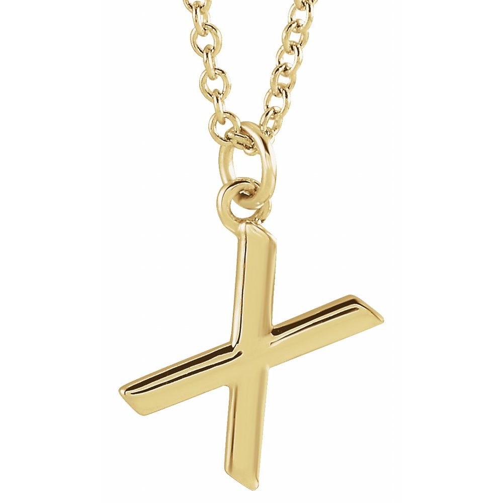 Yellow gold Initial 18" Necklace