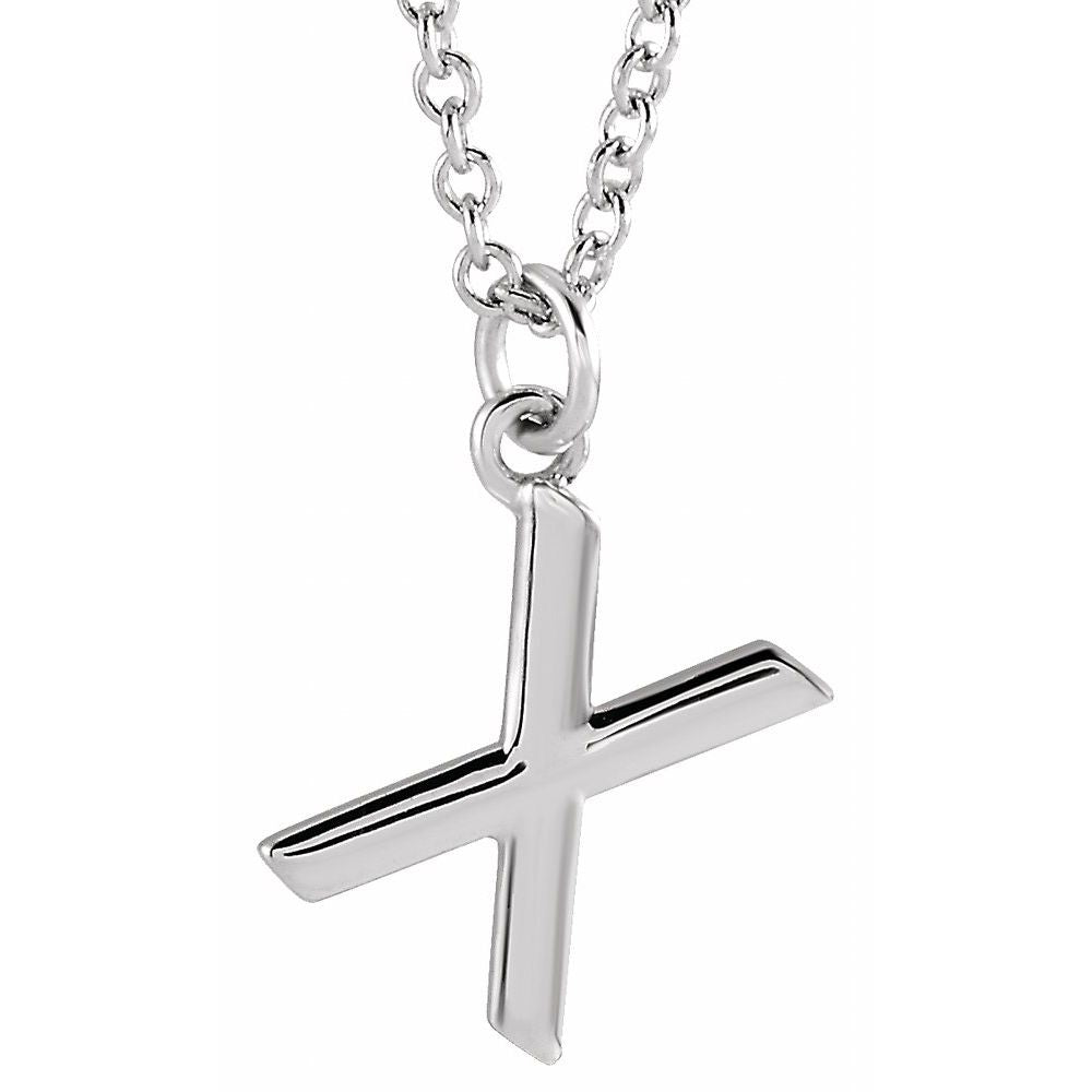 14K White Gold Initial 16" Necklace