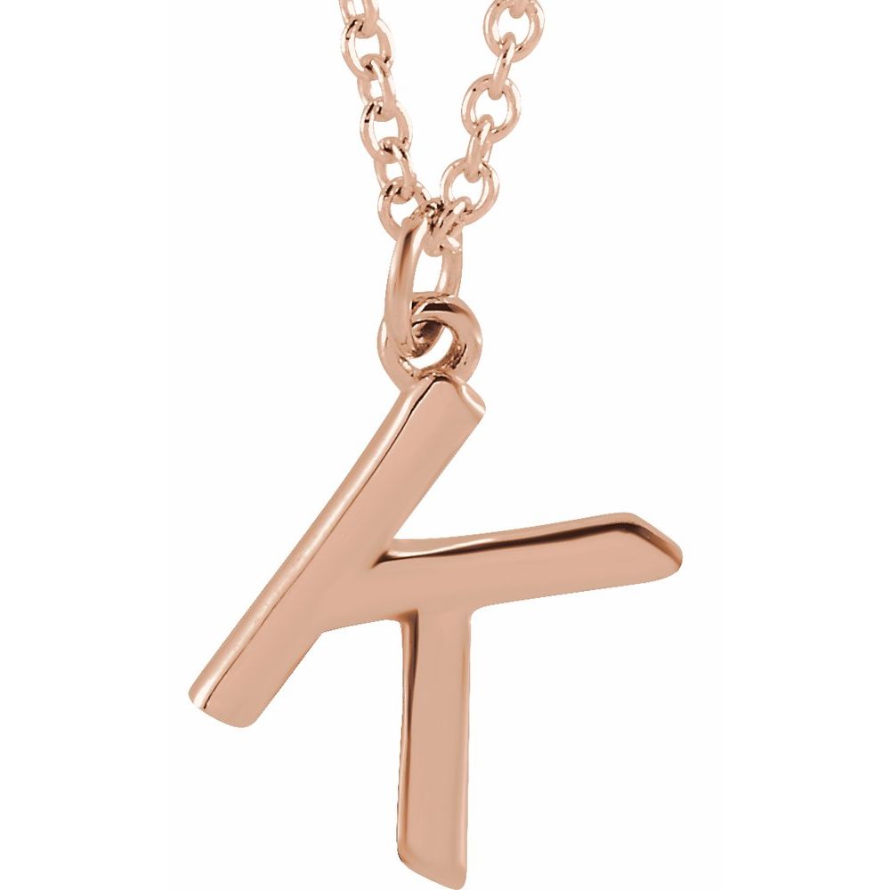 14K Rose Gold Initial 16" Necklace