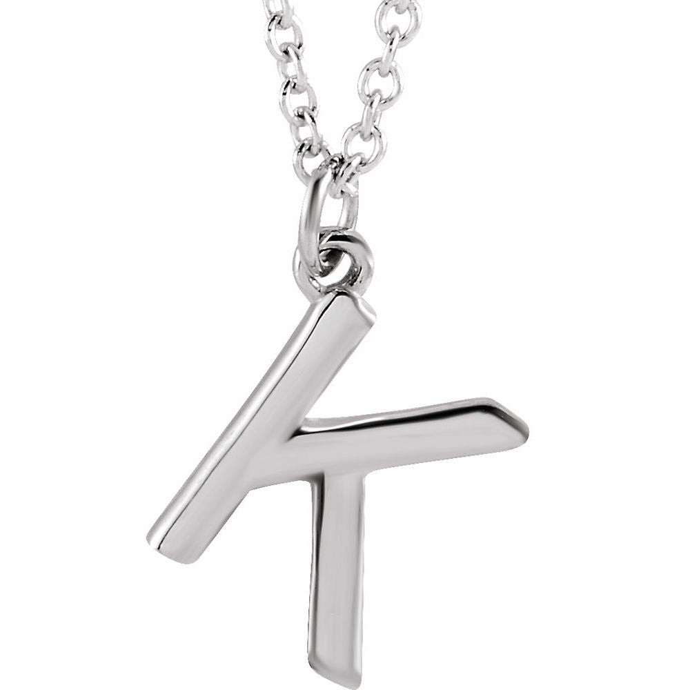 14K White Gold Initial 16" Necklace