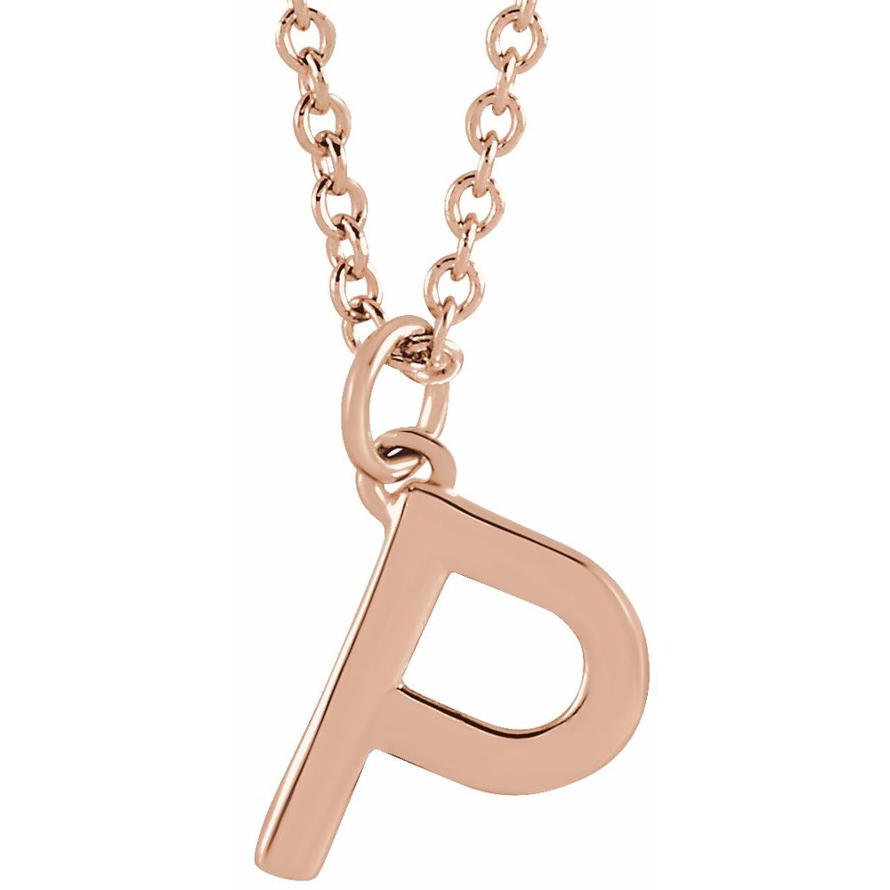 14K Rose Gold Initial 16" Necklace