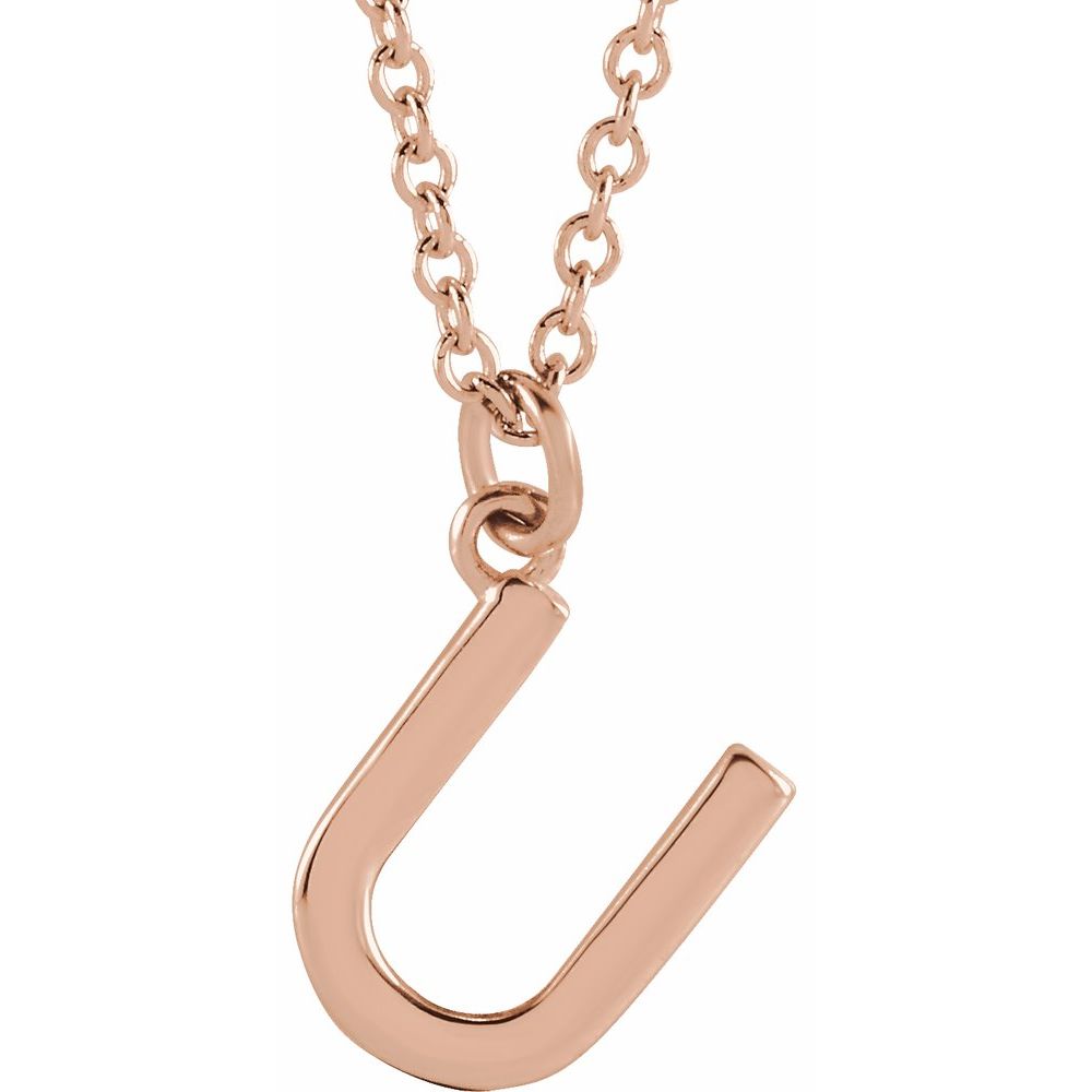 14K Rose Gold Initial 16" Necklace