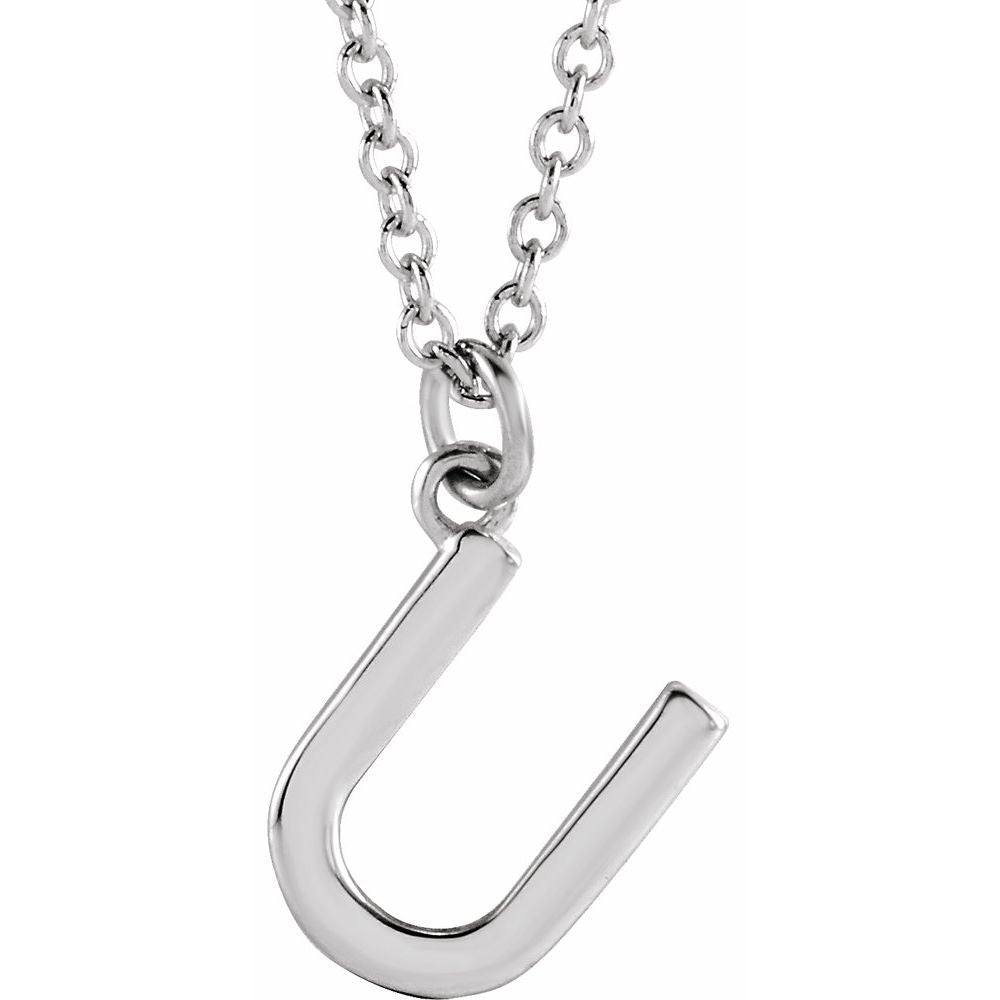 14K White Gold Initial 16" Necklace