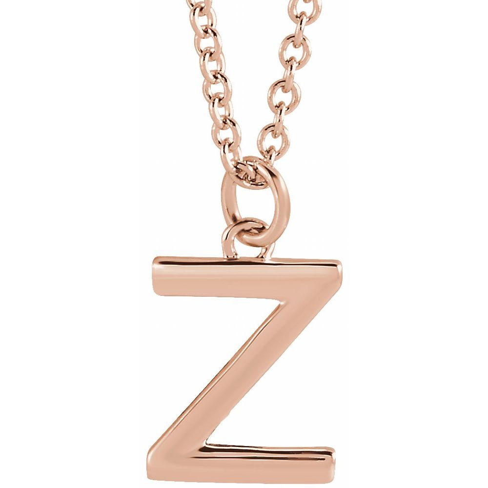 14K Rose Gold Initial 16" Necklace