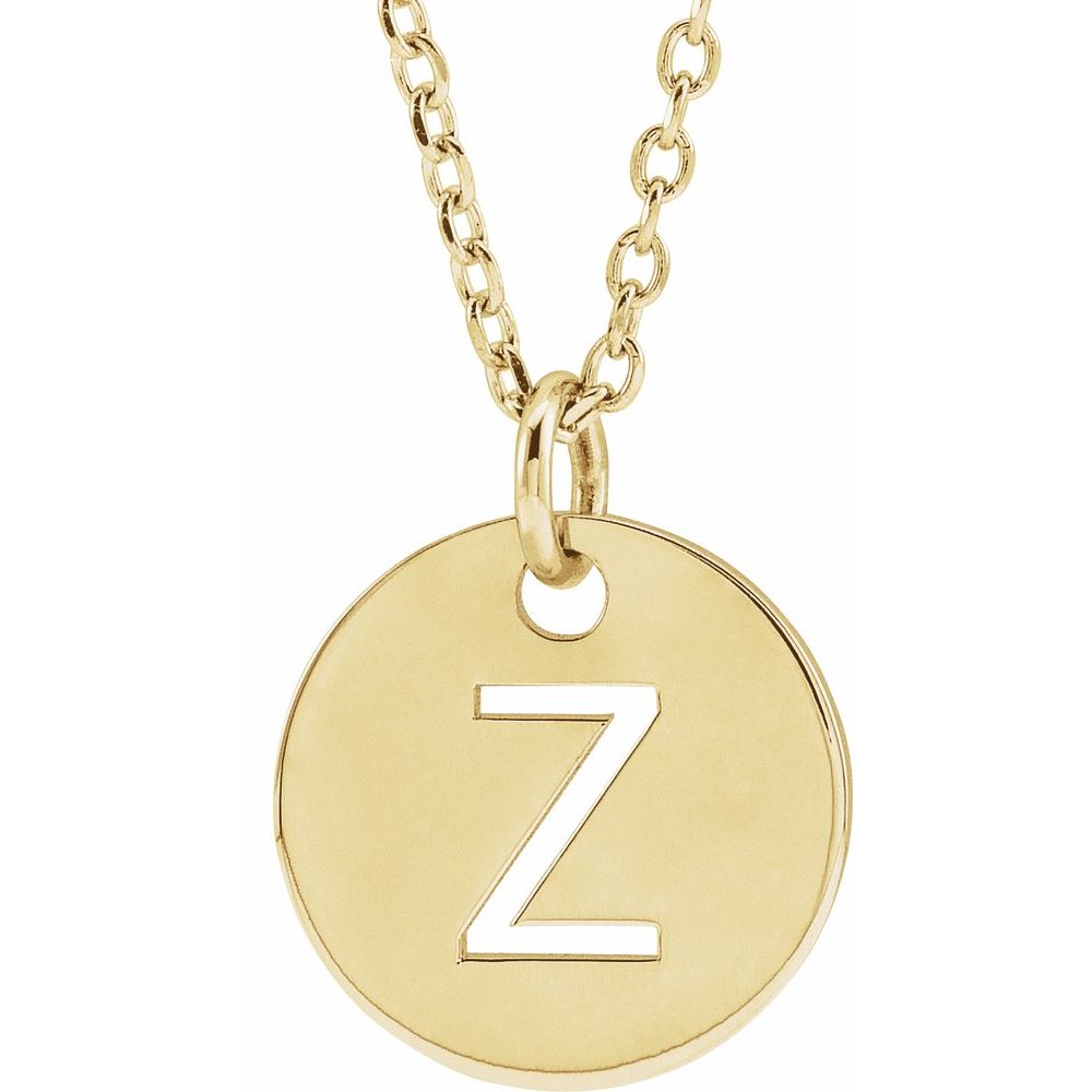 Yellow gold Initial 16-18" Necklace