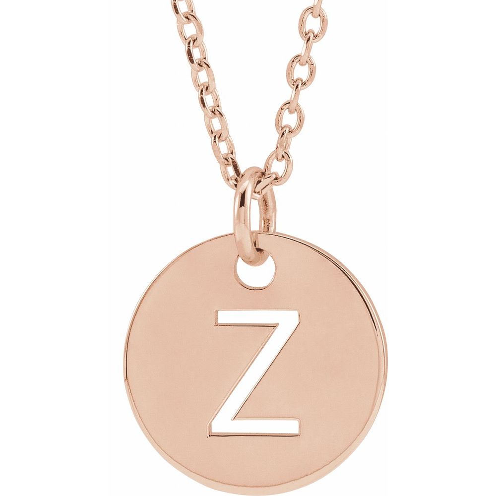 14K Rose Gold Initial 16-18" Necklace