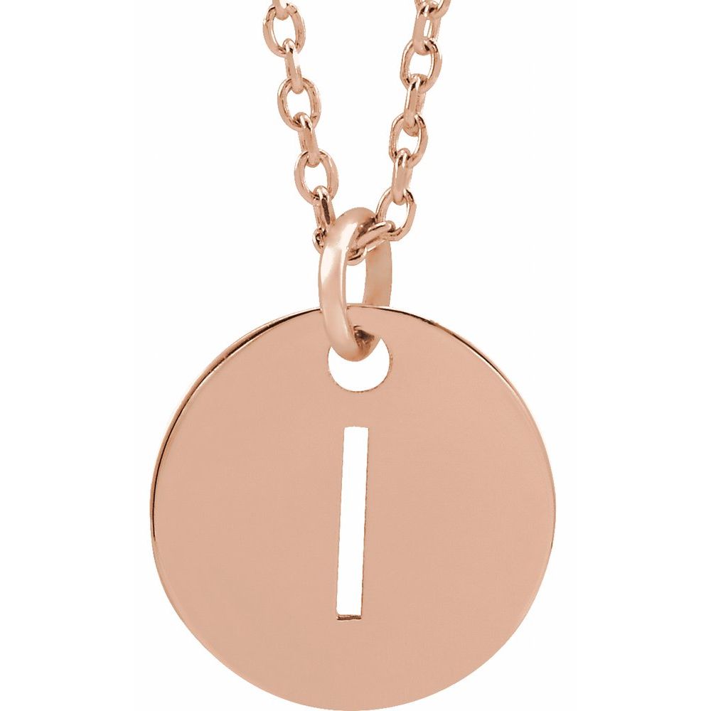 18K Rose Gold-Plated Sterling Silver Initial 16-18" Necklace