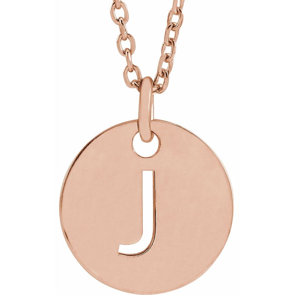 18K Rose Gold-Plated Sterling Silver Initial 16-18" Necklace