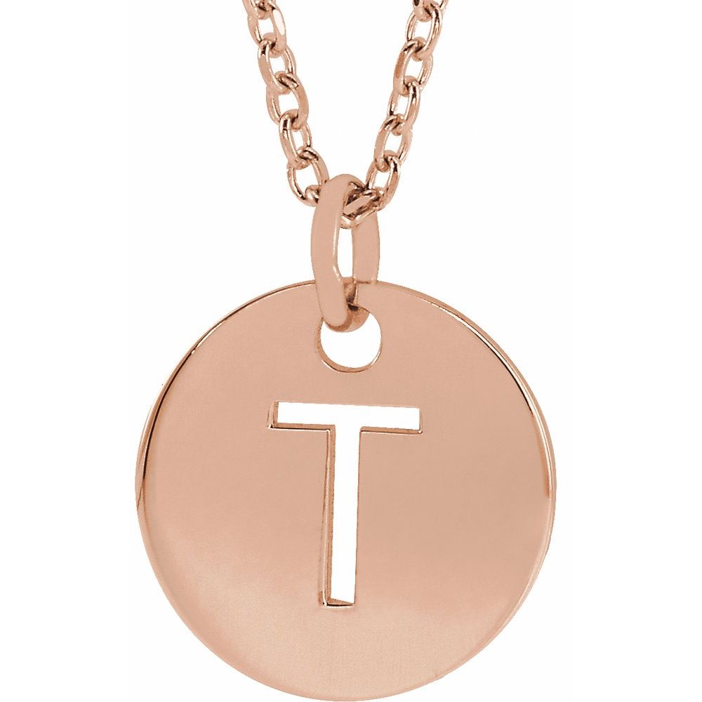 18K Rose Gold-Plated Sterling Silver Initial 16-18" Necklace