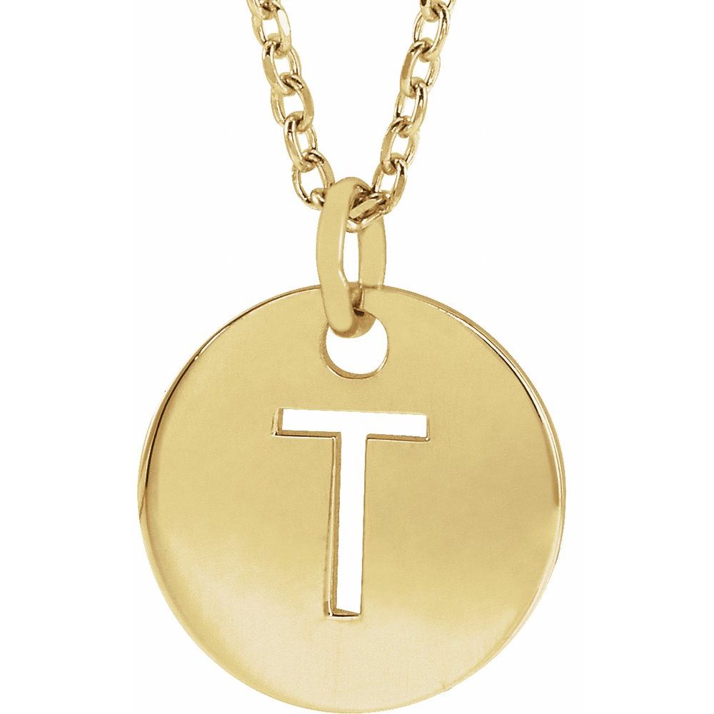 18K Yellow Gold-Plated Sterling Silver Initial 16-18" Necklace