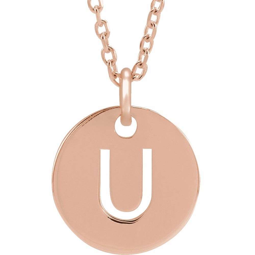 18K Rose Gold-Plated Sterling Silver Initial 16-18" Necklace