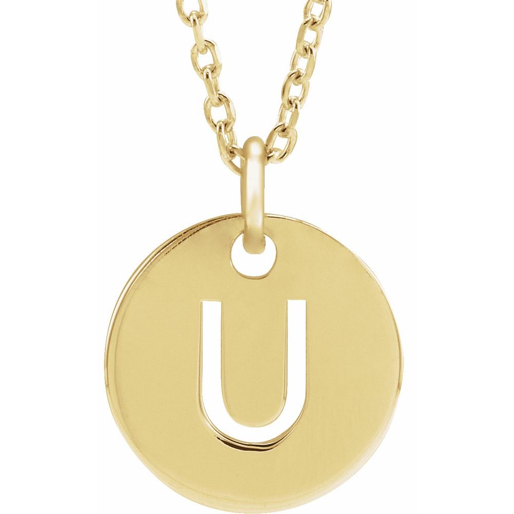 18K Yellow Gold-Plated Sterling Silver Initial 16-18" Necklace