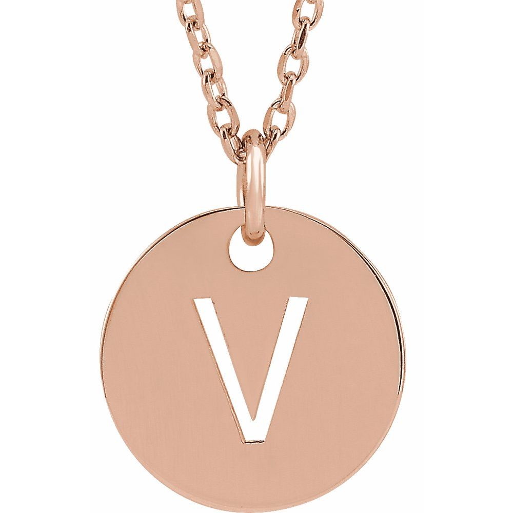 18K Rose Gold-Plated Sterling Silver Initial 16-18" Necklace