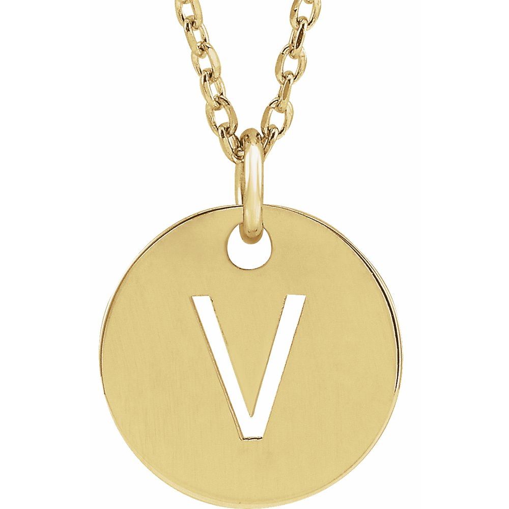 18K Yellow Gold-Plated Sterling Silver Initial 16-18" Necklace