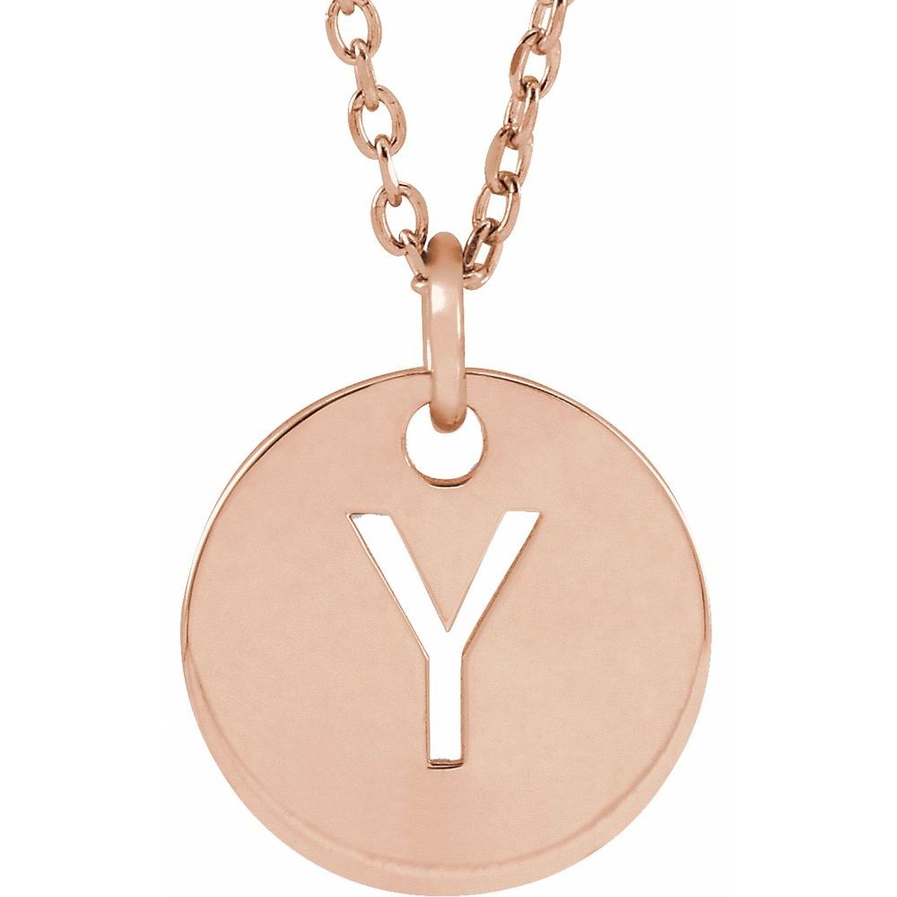 18K Rose Gold-Plated Sterling Silver Initial 16-18" Necklace