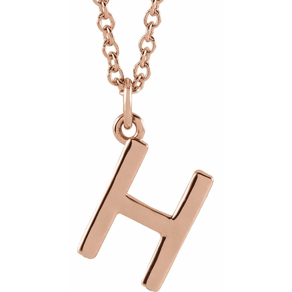 14K Rose Gold Initial 16" Necklace