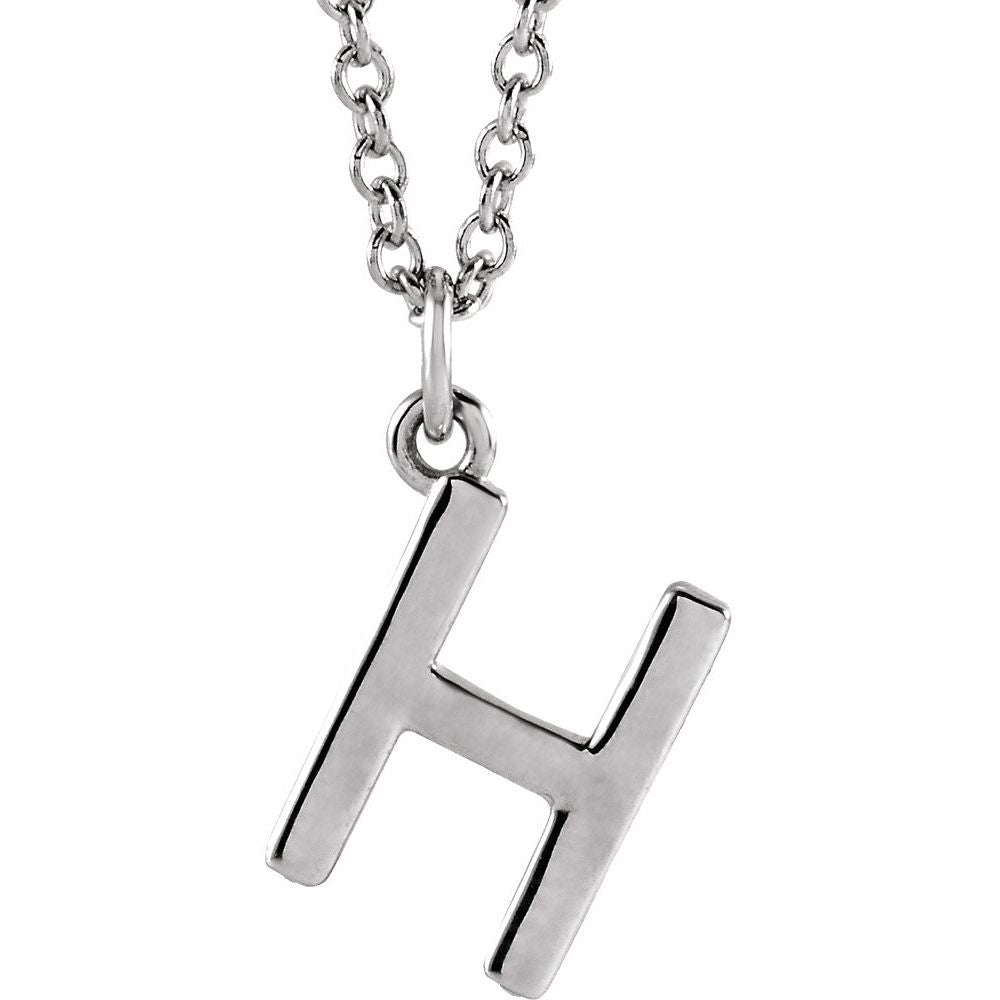 14K White Gold Initial 16" Necklace