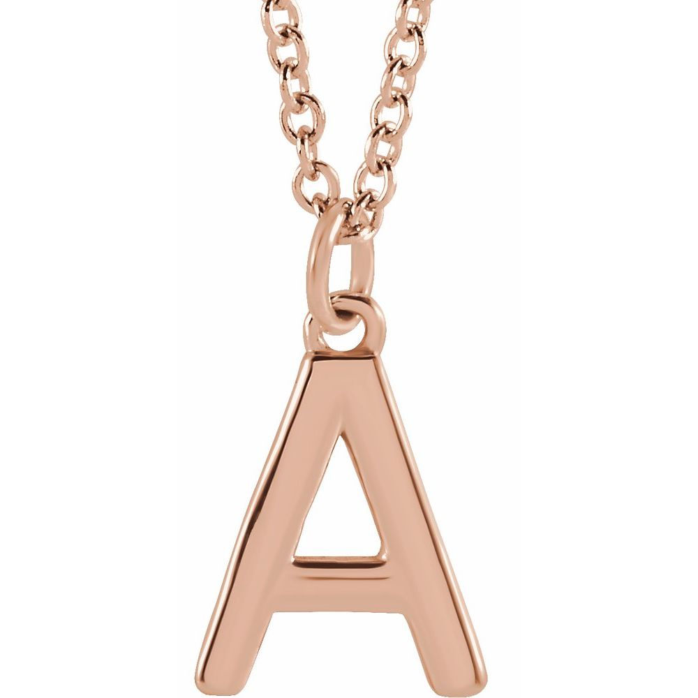 14K Rose Gold Initial 16" Necklace