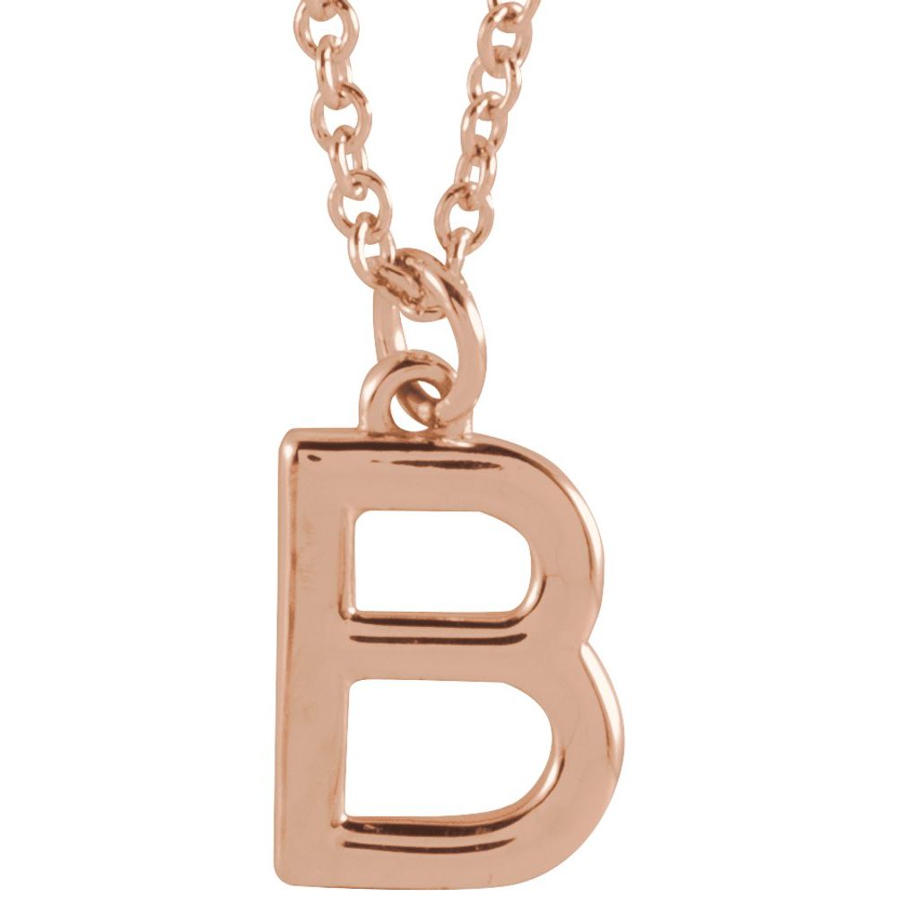 18K Rose Gold  Gold-Plated Sterling Silver Initial 18" Necklace