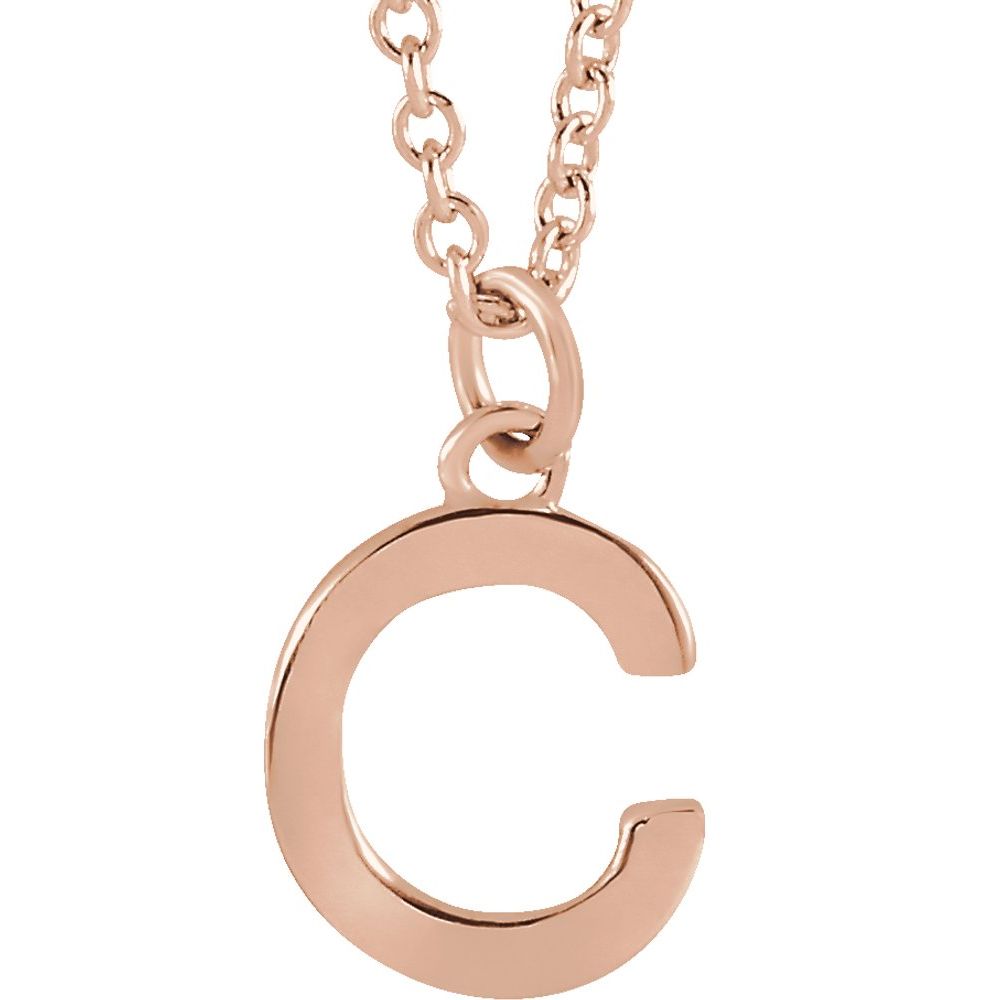 14K Rose Gold Initial 16" Necklace