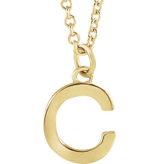 Yellow gold Initial 18" Necklace