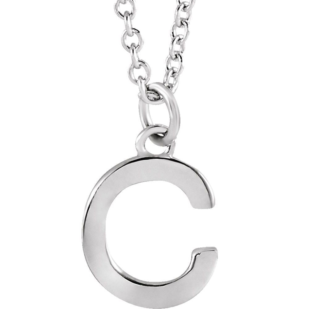 14K White Gold Initial 16" Necklace