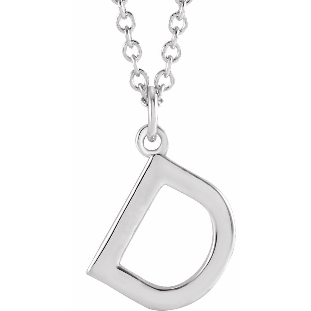 14K White Gold Initial 16" Necklace