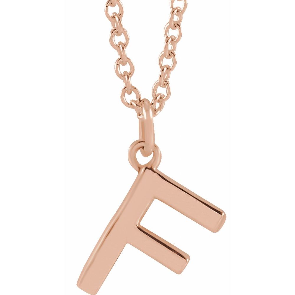 14K Rose Gold Initial 16" Necklace