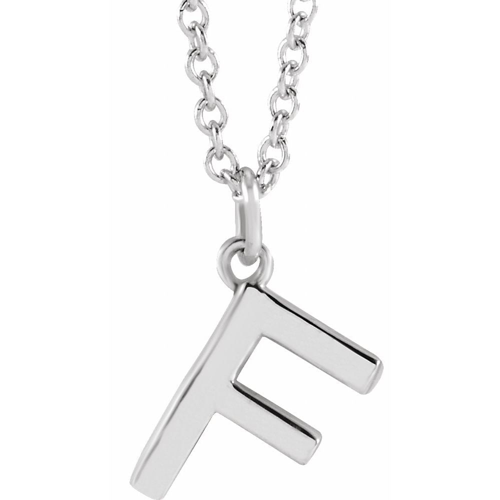 14K White Gold Initial 16" Necklace