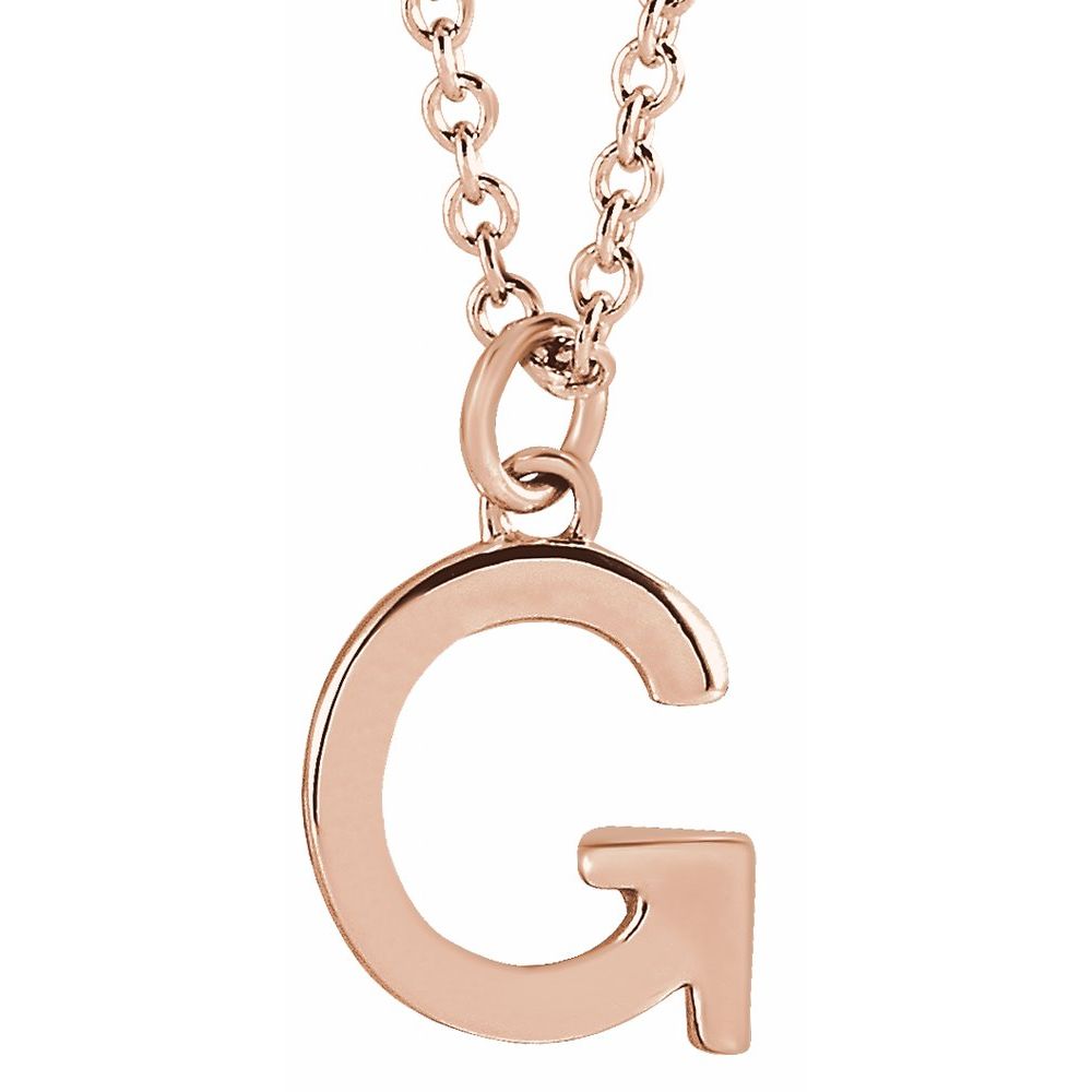 14K Rose Gold Initial 16" Necklace