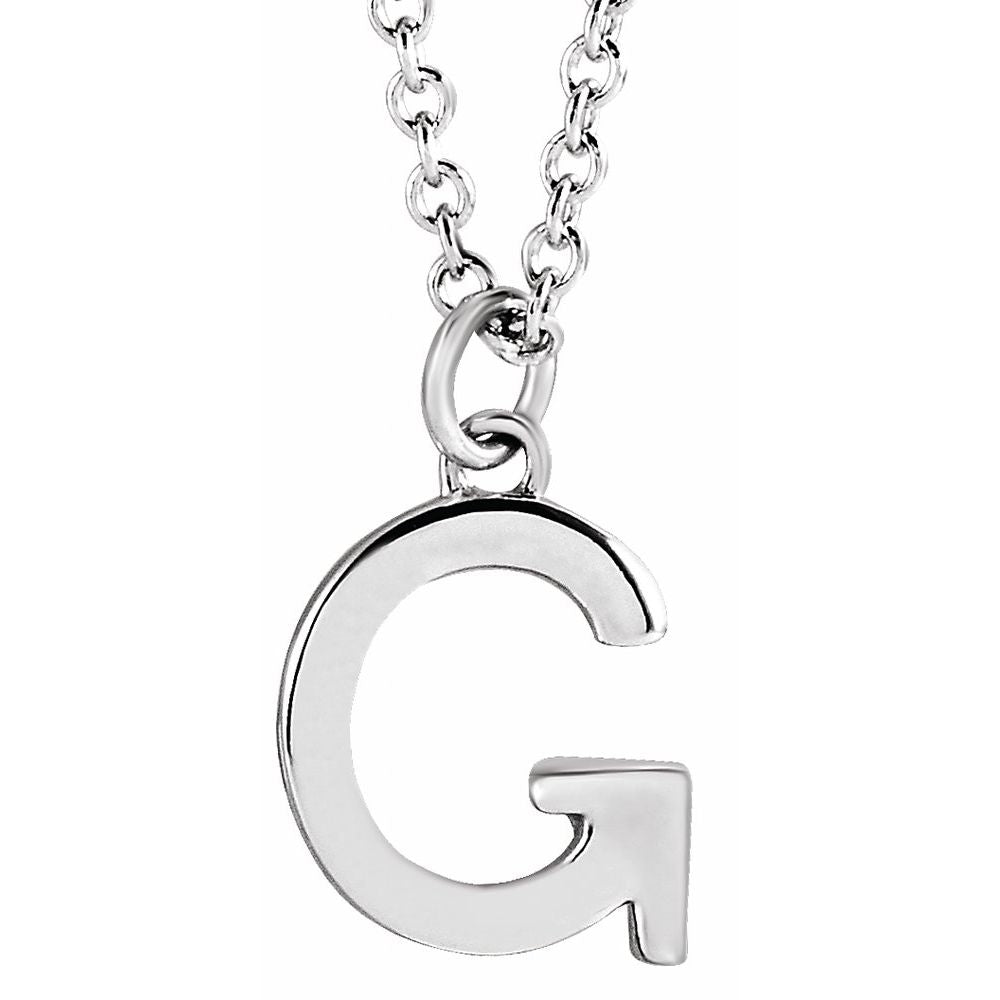 14K White Gold Initial 16" Necklace