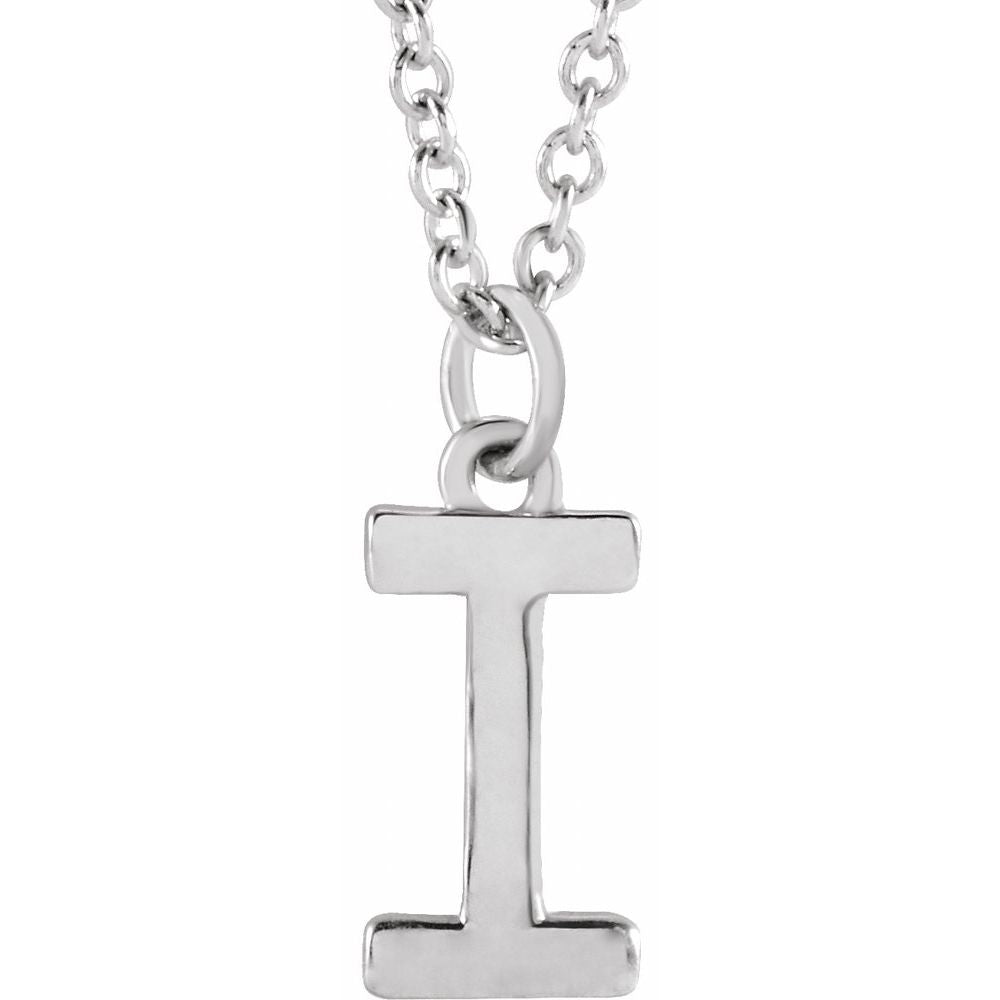 14K White Gold Initial 16" Necklace